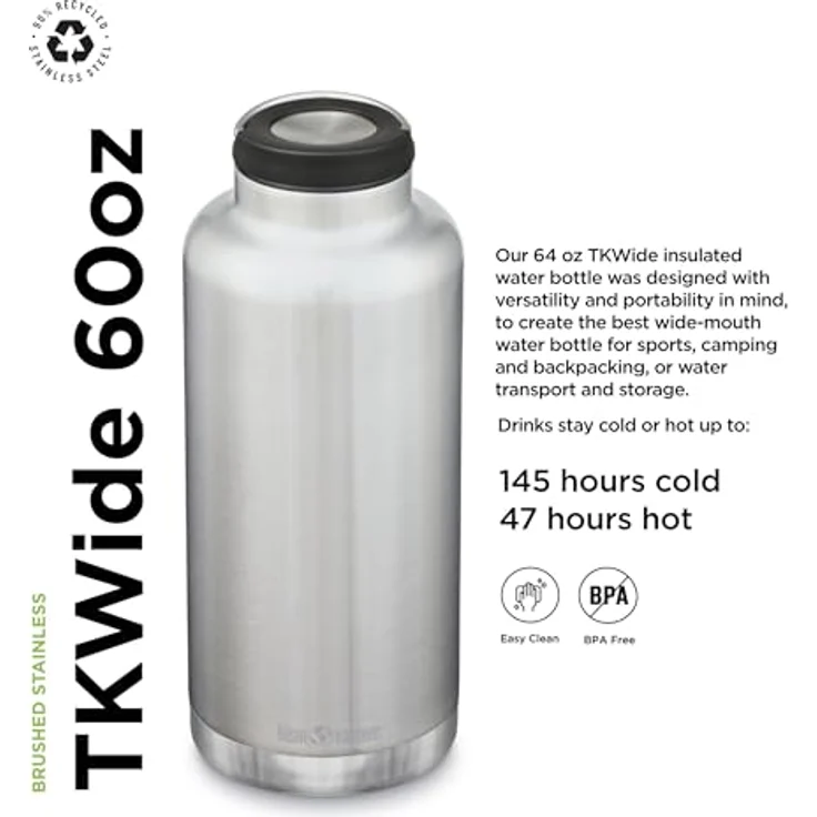 KleanKanteen ®TKWide V Trinkflasche Brushed Stainless One Size – Bild 2