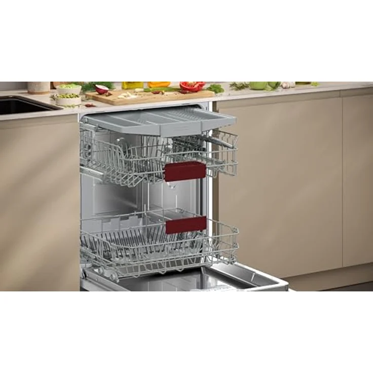 NEFF S145EVS04E Geschirrspüler integrierbar, 60 cm, gebürsteter Stahl mit Besteckschublade und Favoritentaste – Bild 4