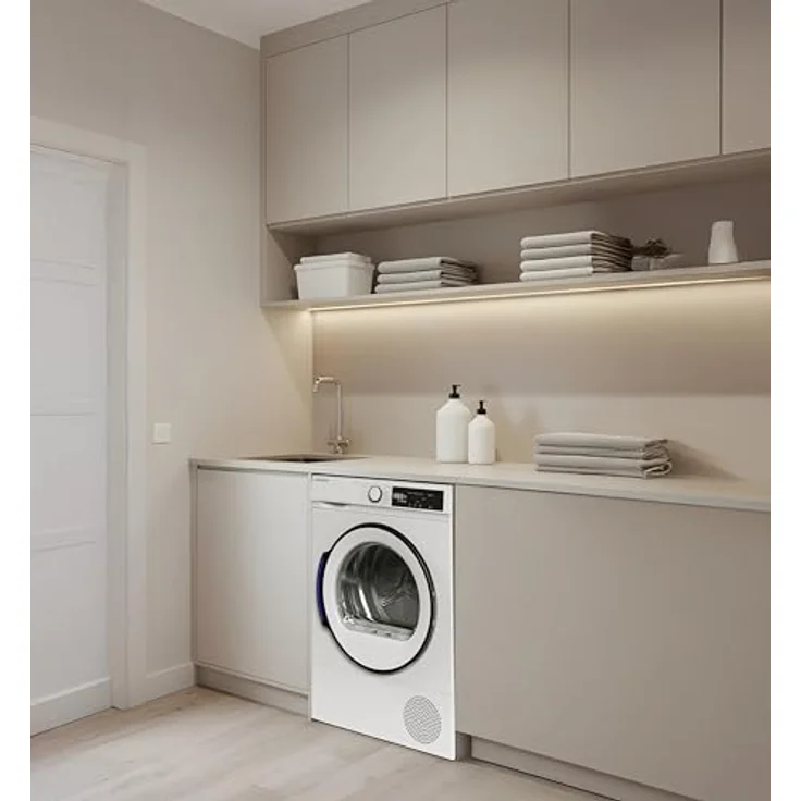 Daewoo TD-B8GP1WD0-DE Wärmepumpentrockner, 8 kg, Energieeffizienzklasse D, 15 Programme, Knitterschutz, Trommel-Innenbeleuchtung – Bild 8