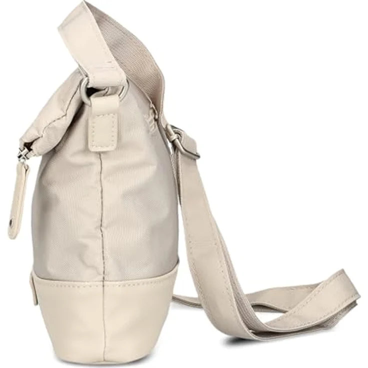 Zwei Olli Umhängetasche, 28 cm, beige, aus 100% Polyester, kompakte Größe 28 cm x 8 cm x 20 cm – Bild 5