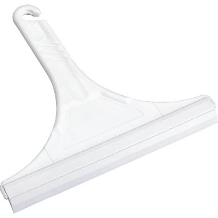 WENKO Badezimmerwischer, mit praktischem Haken zum Einhängen, 24,5 x 23,5 x 1 cm, Kunststoff, Weiß – Bild 4