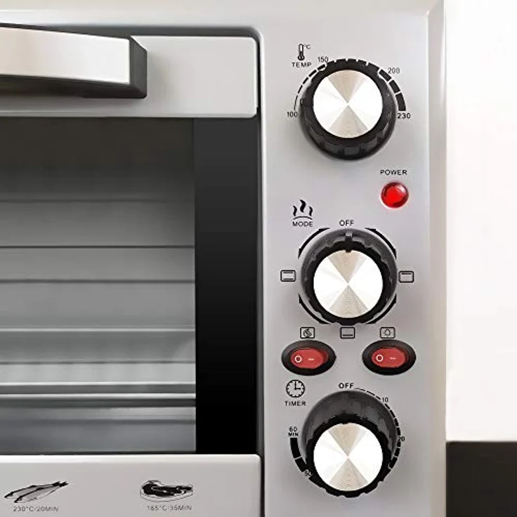 Grunkel Electric Table Oven with 28 Litre Capacity M Resistance, Perfect for Baking Bread and Pizza (Silver) – Bild 5