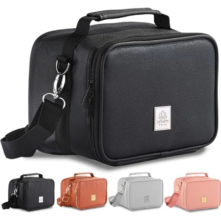 Umami Isolierter Lunchbag Premium, Lunchbox mit veganem Leder, spritzwassergeschützt, Schwarz – Bild 1