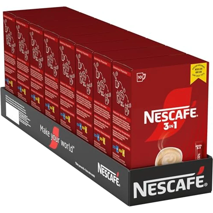 Nescafé 3-in-1 Sticks, löslicher Bohnenkaffee, mit Creamer & Zucker, Instant-Kaffee aus erlesenen Kaffeebohnen, koffeinhaltig, 8er Pack (8 x 165 g) – Bild 2