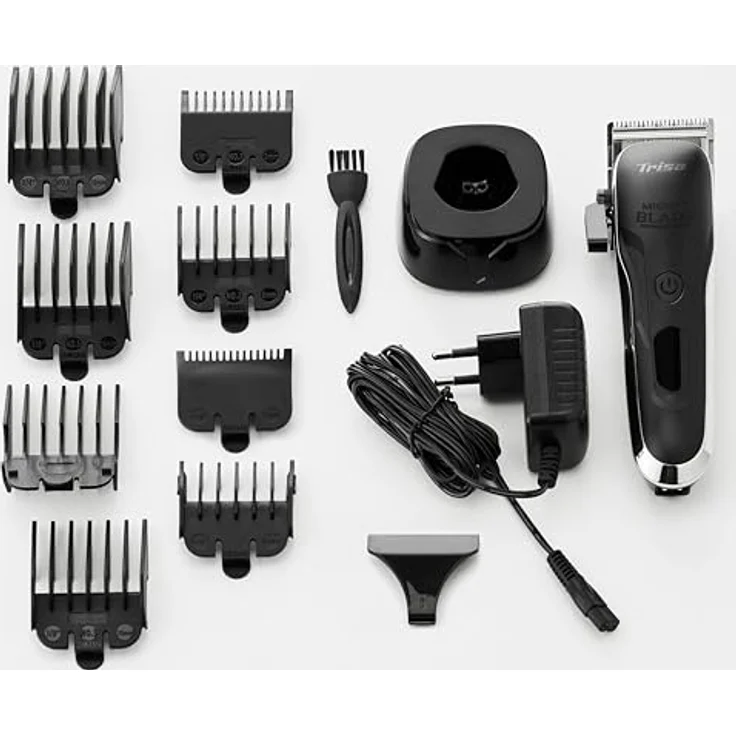 Trisa Haarschneidemaschine - Präziser Haarschneider Herren mit 8 Kämmen & 4 Geschwindigkeiten - LCD Display & 100-180 Min. Laufzeit - Barttrimmer Herren – Bild 4