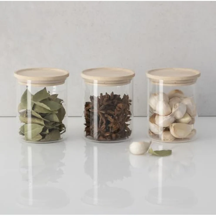 5 five simply smart - Set aus 3 luftdicht verschlossenen Glasgefäßen 350ml "hermet" - Praktische Aufbewahrung für Gewürze – Bild 6