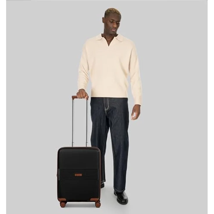 Farmhood Hartschalen Kabinen-Koffer, 40 x 22 x 55 cm, erweiterbar auf 50 Liter, ultraleicht mit 2,9 kg, aus Strohfaser und Polypropylen – Bild 4
