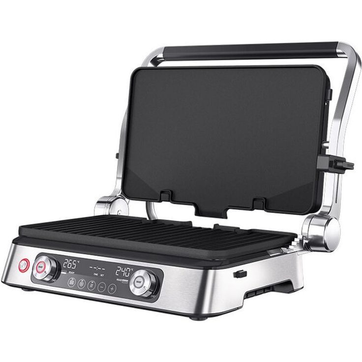 Braun Multigrill 9 Pro CG9140, Elektrogrill mit 2 unabhängigen Thermostaten, 3 Kochpositionen, spülmaschinenfeste Platten, integrierte Thermosonde, 265° Höchsttemperatur, 2200 W, Schwarz/Edelstahl – Bild 2