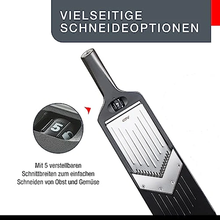 GEFU 50441 V-Hobel Julienne VIOLI 2.0 - für perfekte Obst- & Gemüsescheiben sowie Juliennestreifen – Bild 3
