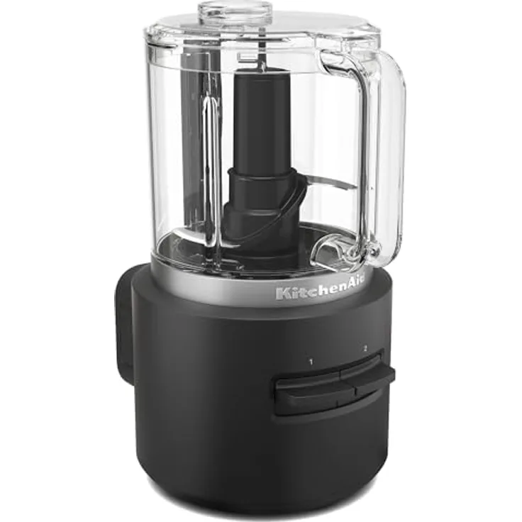 Kitchenaid Kabelloser Zerkleinerer I Kitchenaid Go I Tragbarer Food processor mit Akku für die Verarbeitung von Obst, Gemüse, rohem Fleisch und vielem mehr in kurzer Zei I 1.18 L, Schwarz