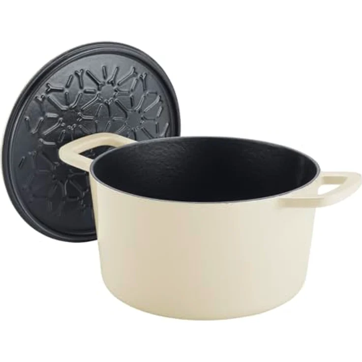 Fissler Moments Collection Gusseisen-Bräter rund (Ø 24 cm), emaillierter Cast-Iron Topf mit AromaStar-Funktion, für Induktion, elfenbeinweiß – Bild 5