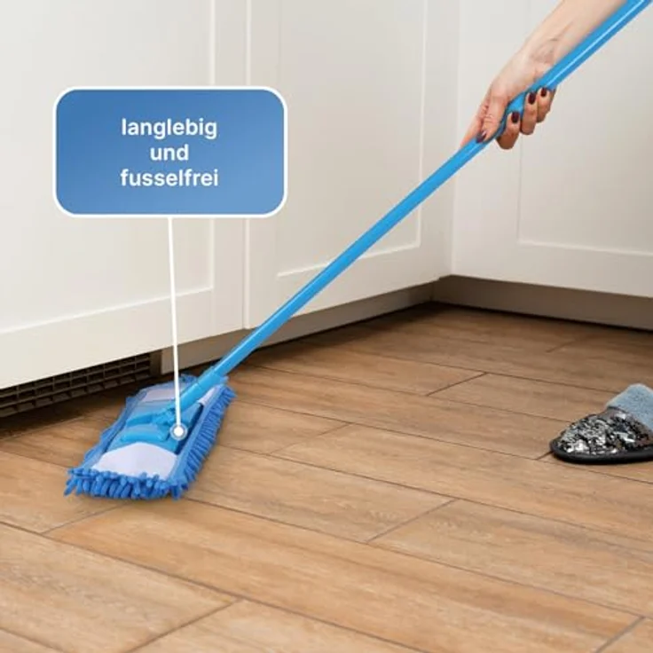 Bestlivings Ersatzbezug Blau für Bodenwischer (2er Pack) - 40cm - Chenille Wischbezug, für alle gängigen Klapphalter - Bezug für alle Bodenarten – Bild 3