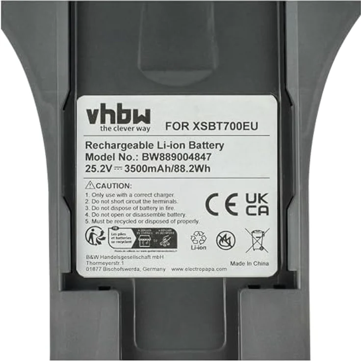 vhbw Akku kompatibel mit Shark IZ483H, QZ162HQBI, QZ162HQDE, QZ162HQLC, QZ162HQPB, 3500 mAh, 25,2 V, Li-Ion, Dunkelgrau – Bild 5