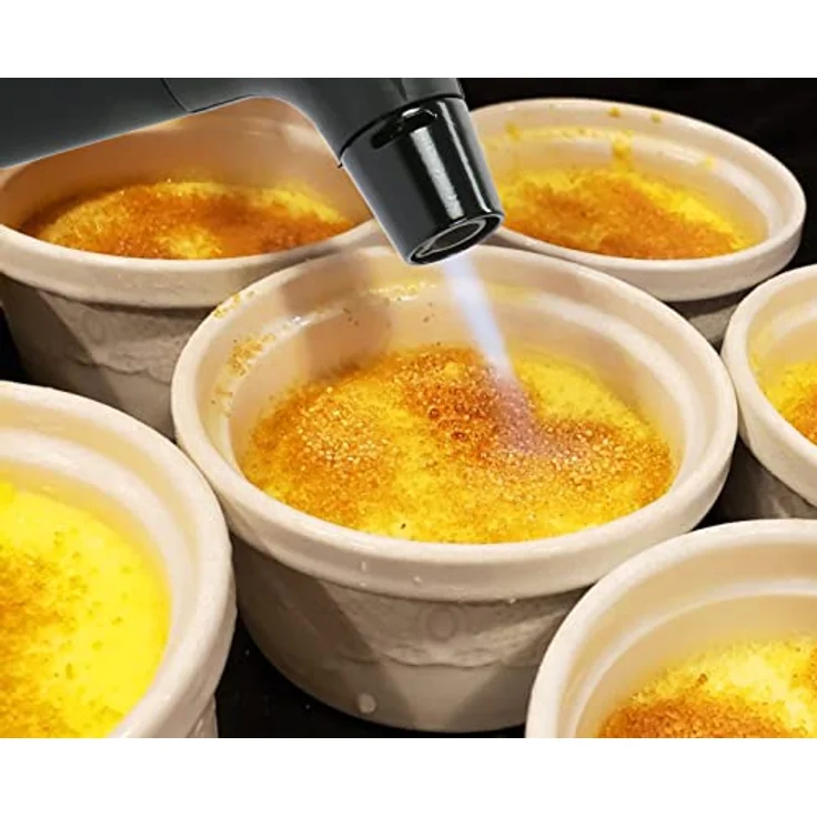 Bubble Store Creme Brulee Brenner, Flambierbrenner mit einstellbarer Flammenhöhe, inkl. Butan Gas, silber – Bild 3