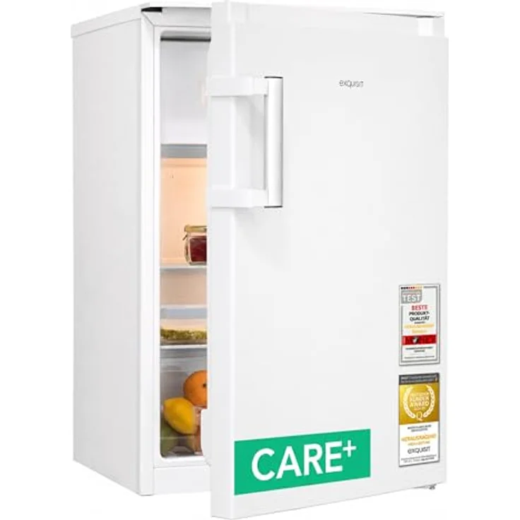 Exquisit KS16-4-HEA-090E Care Kühlschrank 121 l mit 4-Gefrierfach (15 l), Super-Kühl-Modus, elektronische Temperaturregelung, weiß – Bild 1
