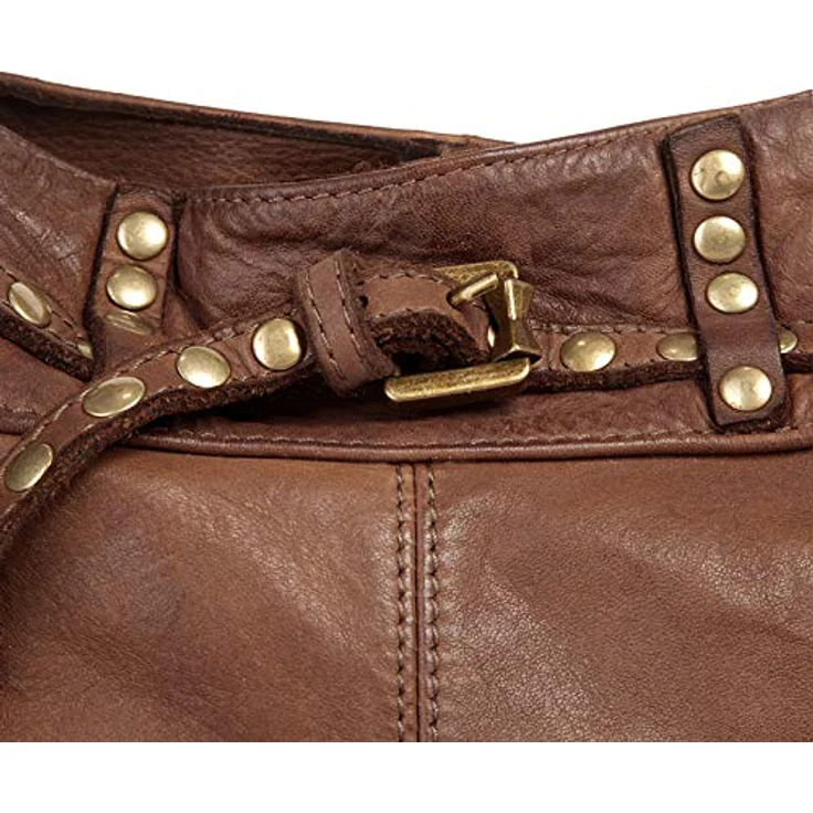 Samantha Look Shopper, echtes Leder, Made in Italy, 26 cm x 33 cm x 12 cm, mit Reißverschluss, abnehmbarer Schultergurt, Nietendetails – Bild 9