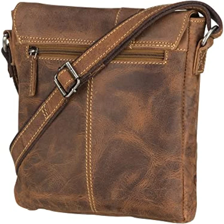 Greenburry Vintage Umhängetasche aus 100% Leder, 22 cm x 4 cm x 24 cm, braun – Bild 2