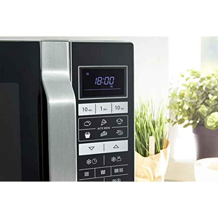 Sharp R-860S 3-in-1 Mikrowelle mit Grill und Heißluft, Standgerät, 25 Liter Garraum, 900 Watt, 49 cm, Programmautomatik, Gewicht und zeitgesteuertes Auftauen, edelstahl – Bild 9