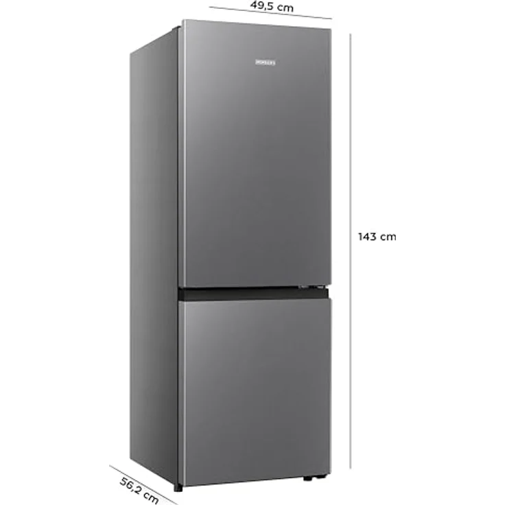 Heinrich´s Kühlgefrierkombination 175Liter, LED Innenraumbeleuchtung, leise 39dB, (inox) – Bild 5