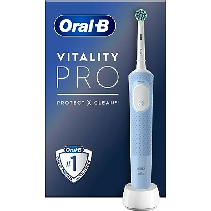 Oral-B Vitality Pro Elektrische Zahnbürste, Blau, 1 Bürste, entworfen von Braun