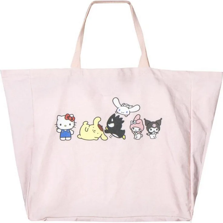 Hello Kitty Shopper XL, Shopping Bag für Erwachsene mit großem Stauraum, mehrfarbig, 42 × 0.5 × 60 cm, strapazierfähig aus Polyester und Baumwolle