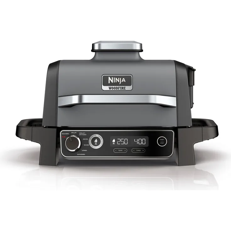 NINJA Tischgrill Ninja Woodfire OG701, 2400 W, Elektrischer Outdoor Grill mit Woodfire Technologie