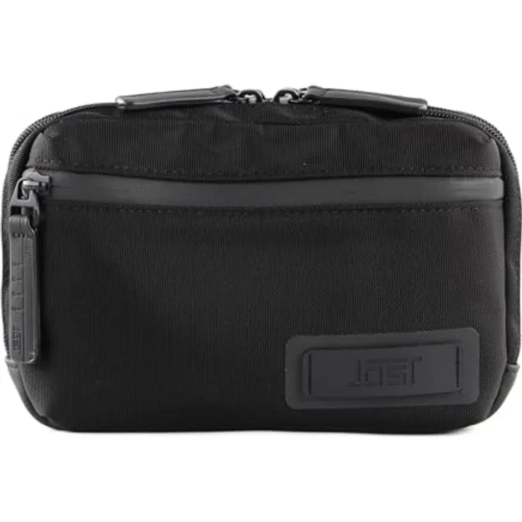 Jost Tallinn Gürteltasche, schwarze 20 cm Tasche aus 100% Polyester mit Reißverschluss