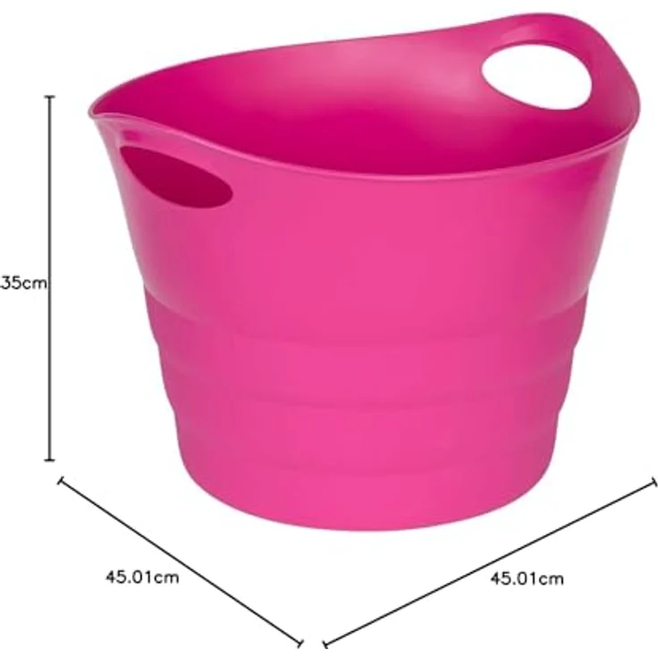 Kreher Set: 2 x Mehrzweckkorb 42 Liter, flexibel und strapazierfähig, pink – Bild 4