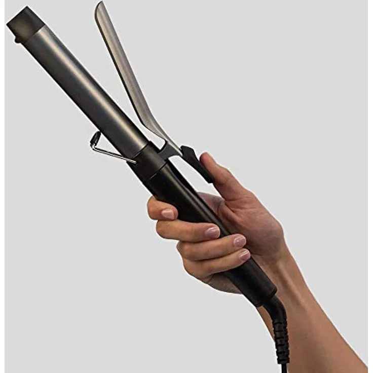 Remington Lockenstab Pro Soft Curl CI6525 2 mit Klemme, Drehbarer Temperaturregler, 25 mm, antistatische Keramik-Turmalin-Beschichtung, 10 Temperaturstufen, schwarz-silber – Bild 3