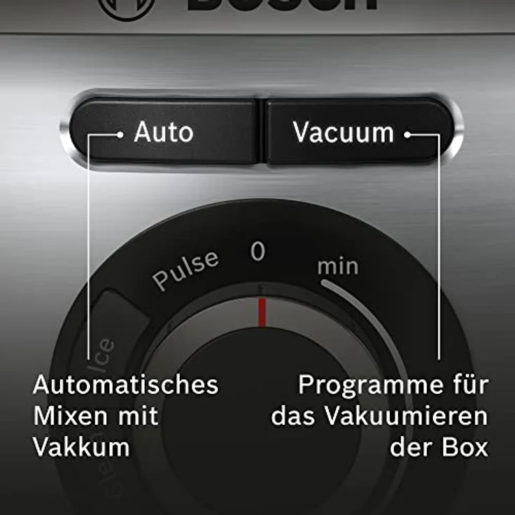 BOSCH MMBV622M VitaMaxx Vakuum-Standmixer (starke Mixleistung, Automatik-Funktion Vakuum+Mixen, Eis-Crusher, Vakuum-Frischhaltedose, 1.000 Watt) silber – Bild 4