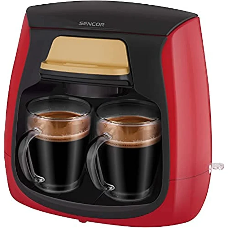 SENCOR Kaffeemaschine, 0,3 l, Fassungsvermögen: 500 W, Rot