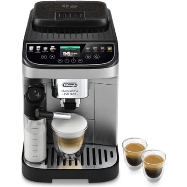 DELONGHI Magnifica Evo Next ECAM310.80.SB - 11 Kaffeespezialitäten Kaffeevollautomat Silber/Schwarz – Bild 1