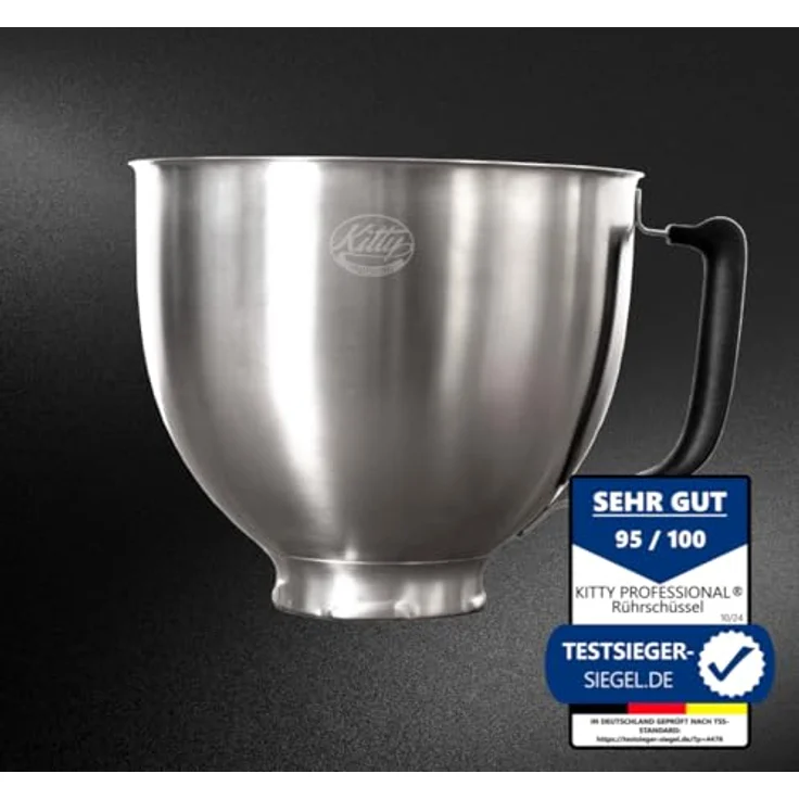 Kitty Professional Edelstahl Rührschüssel Super Bowl mit Messskalen, spülmaschinenfest, Brushed Steel – Bild 2