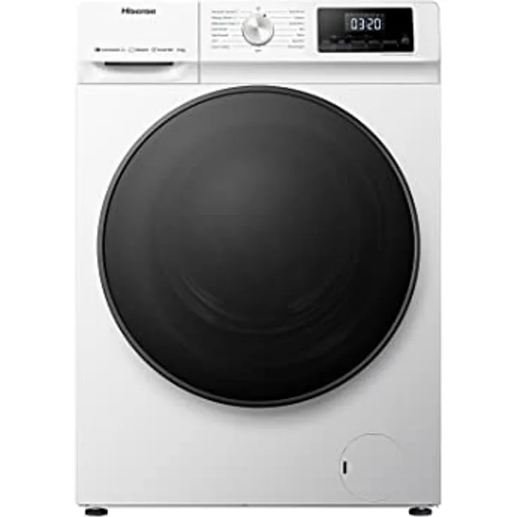 Hisense WFQA8014EVJMW Waschmaschine mit Dampf, WLAN-Konnektivität, Frontlast 8 kg, effizienter Invertermotor, XL-Tür - Weiß