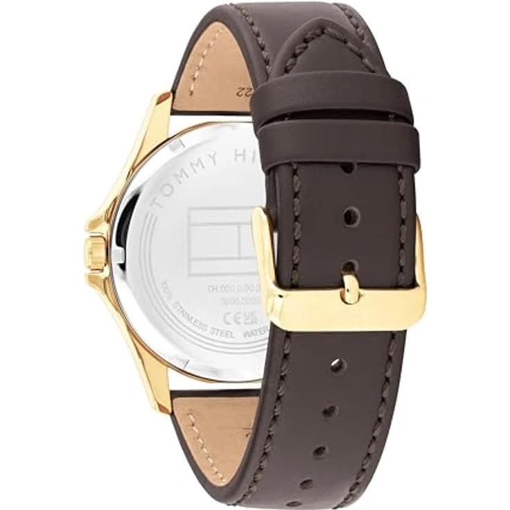 Tommy Hilfiger Bruce-Kollektion Analoguhr für Herren mit schwarzem Lederarmband und goldfarbenem Gehäuse - 1792204 – Bild 4