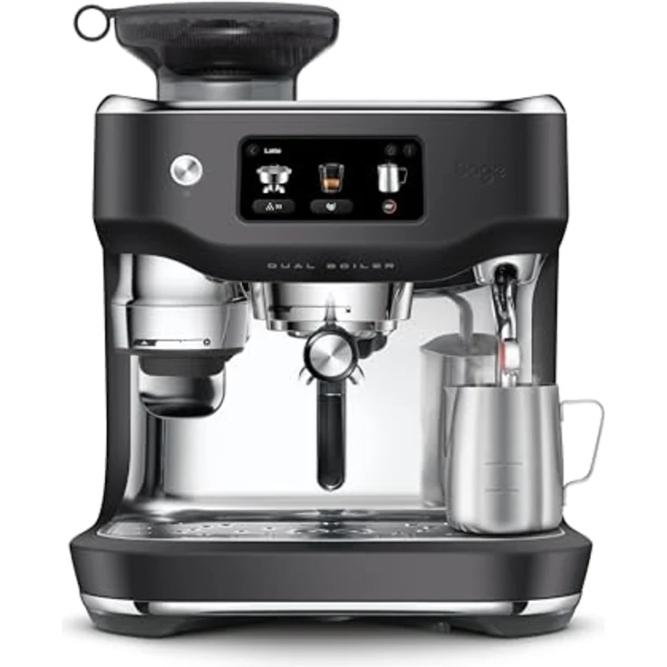 Sage The Oracle Dual Boiler, Kaffeemaschine mit manuellem & automatischem Milchaufschäumer, 45 Mahlgradeinstellungen, 16 Programme inkl. Espresso, Cappuccino & Flat White, Schwarzer Trüffel – Bild 1