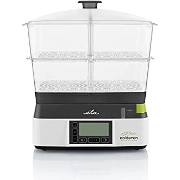 ETA Elektrische Dampfgarer Calderon 2 - 2 Transparente Behälter zum Kochen und 6 Automatische Programme für Gesunde Essenszubereitung, 11l – Bild 3
