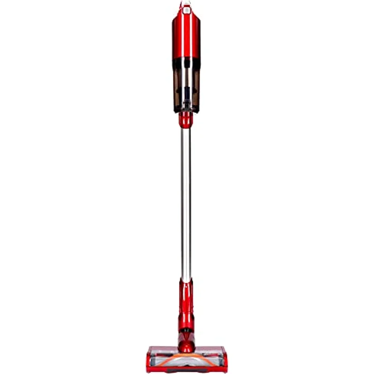 TurboTronic Akku Staubsauger 11000PA - 22V Handstaubsauger kabellos 40min Laufzeit, LED Elektrobürste, Ultraleicht für Hartboden & Teppich Tierhaare Stiel Staubsauger (Rot) – Bild 2