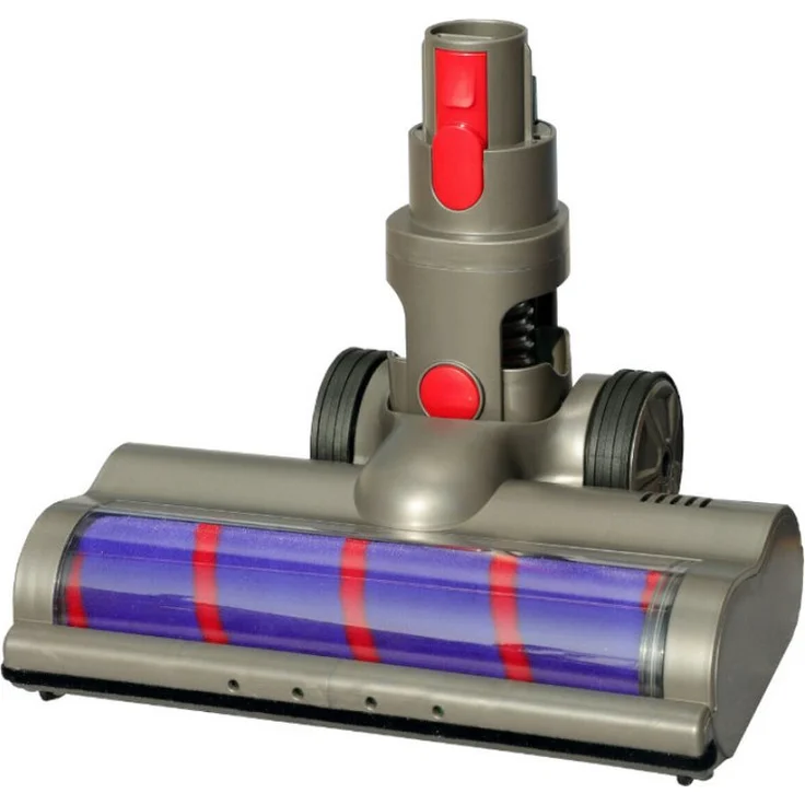 Trade-Shop Turbodüse Elektrobürste, motorisiert mit LED, Drehkippgelenk, Gummi-Laufrollen, passend für Dyson V15 Detect Absolute und Complete, Grau/Lila/Rot/Schwarz