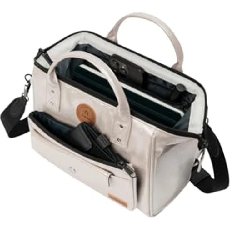 CABAIA Umhängetasche Crossbody M, aus recyceltem Polyamid, mit zwei Griffe und abnehmbarem Schulterriemen, grün – Bild 4