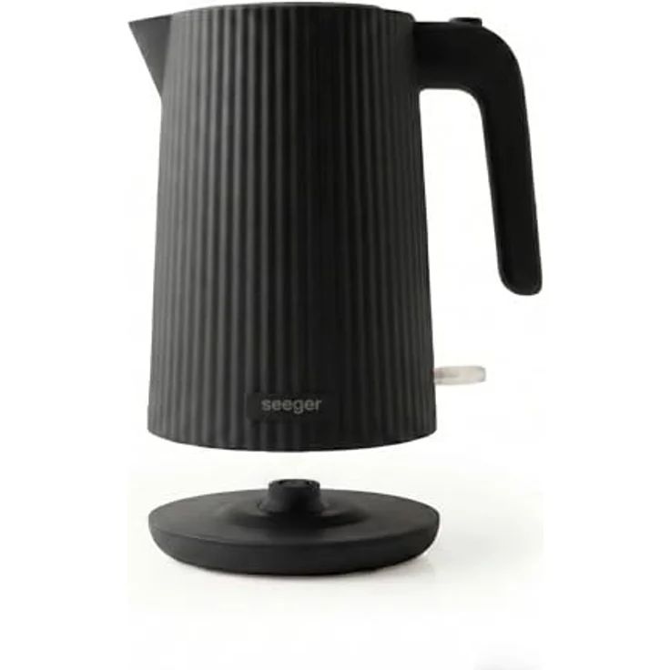 Seeger Wasserkocher SGR100BK, 1,7L, mit Mikro-Sieb-Filter, BPA-frei, 2200W, 360° drehbarer Sockel, Schwarz – Bild 3