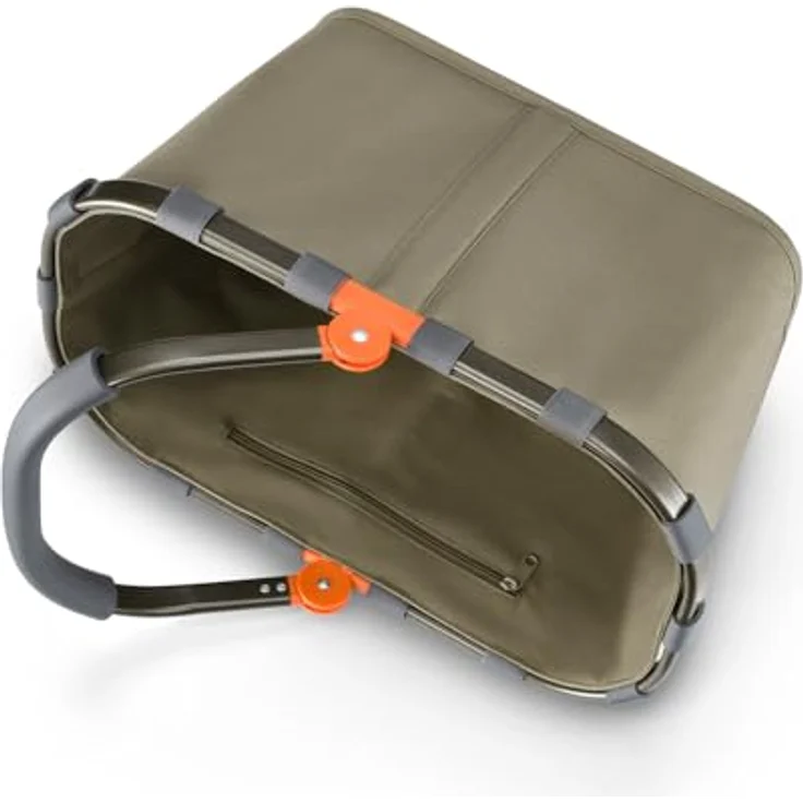 reisenthel carrybag Green Olive, stabiler Einkaufskorb mit 22 l Stauraum, wasserabweisendem Design und praktischer Innentasche – Bild 5
