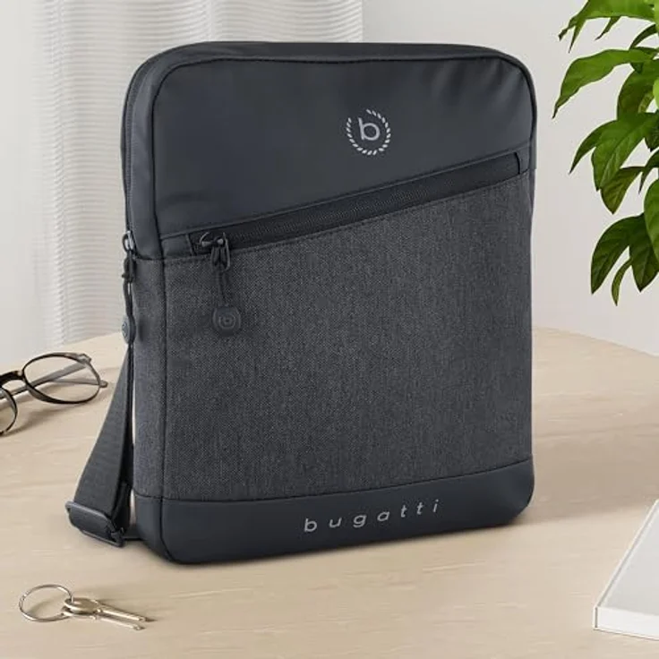 bugatti Umhängetasche UNIVERSUM, praktische Kleinformattasche in Schwarz – Bild 6