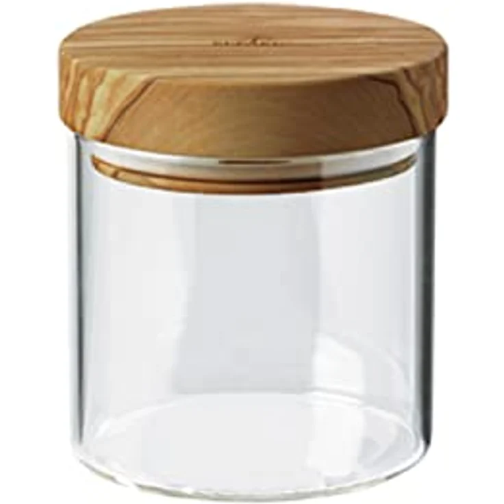 BERARD Vorratsglas mit Olivenholzdeckel, 400 ml, luftdicht verschließbar, 11 cm – Bild 1