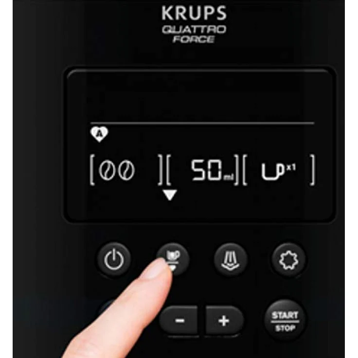 Krups Arabica YY3074FD, Espressomaschine mit eingebautem Mahlwerk, 1450 W, 1,7 l Wassertank, Schwarz – Bild 3