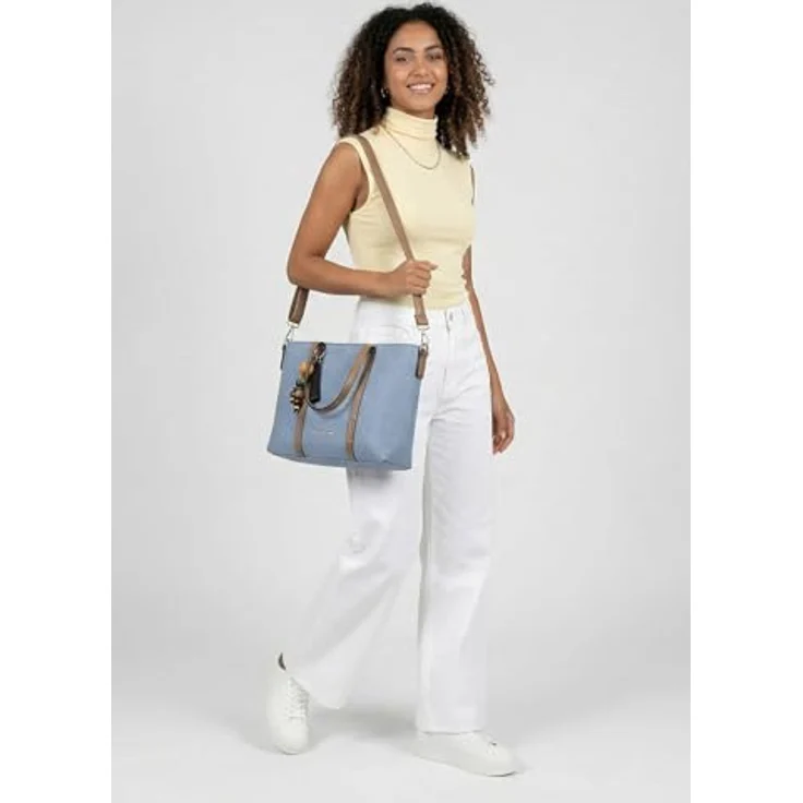 EMILY & NOAH Shopper E&N Johanna, Damenhandtasche mit geprägter Oberfläche, abnehmbarer Umhängeriemen, schwarz – Bild 2