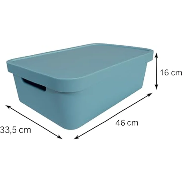 Plastard Aufbewahrungsboxen mit Deckel 19 L, 4er-Set, Stapelbar, BPA-frei, Robuste Kunststoffbox in Blau für Küche, Bad, Büro, Kinderzimmer – Bild 2