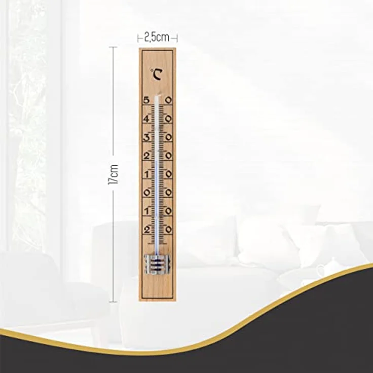 Lantelme® 3 Stück Zimmerthermometer analoges Holz Thermometer aus deutscher Herstellung Buchenholz auch für Außen und Innen (3) – Bild 2