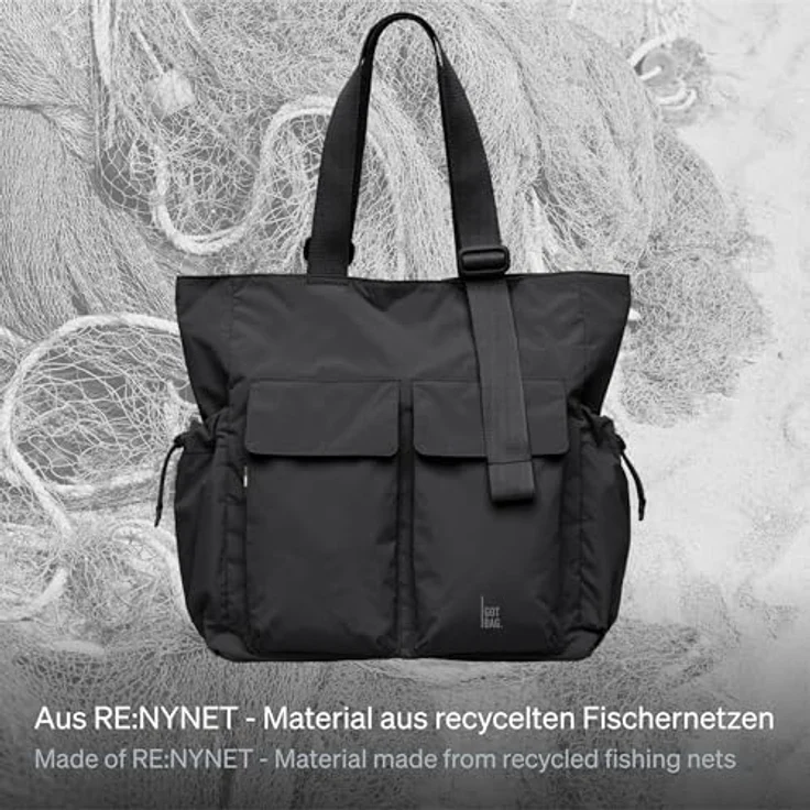 Got Bag Mellow Tote Bag, Monochrome Shopper Tasche aus 100% Polyester, 40 cm x 12 cm x 36 cm, schwarz – Bild 2