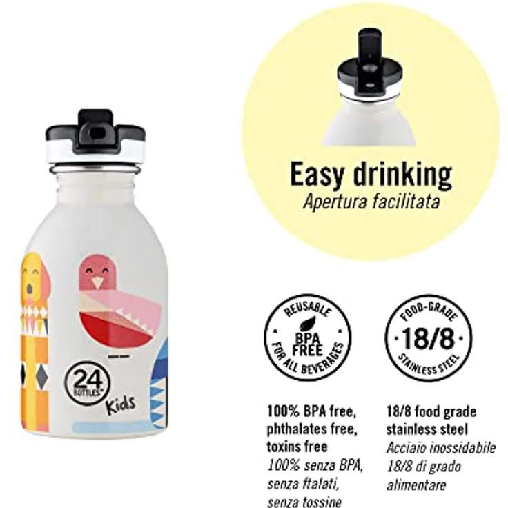 24BOTTLES Kids - Edelstahl Trinkflasche mit Strohhalm, 500 ml, 100 % auslaufsicher, BPA-frei, ultraleicht für Mädchen und Jungen – Bild 4